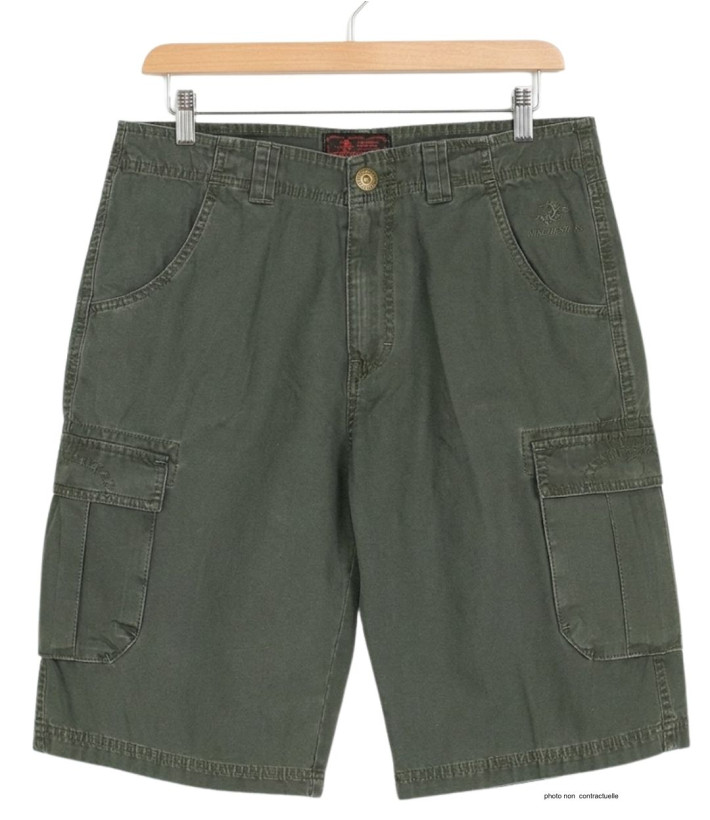 Bermuda Homme WINCHESTER IDAHO1 Vert Olive Cargo Multi-poches