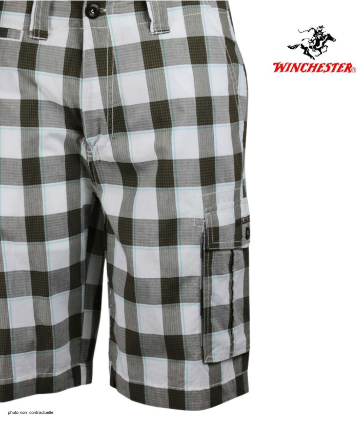 Bermuda Homme WINCHESTER IDRA1B Blanc à Carreaux en Coton