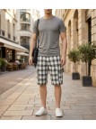 Bermuda Homme WINCHESTER IDRA1B Blanc à Carreaux en Coton