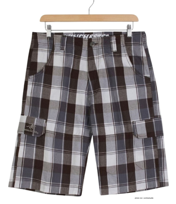Bermuda Homme WINCHESTER ILLOWA2 Gris Chocolat à Carreaux
