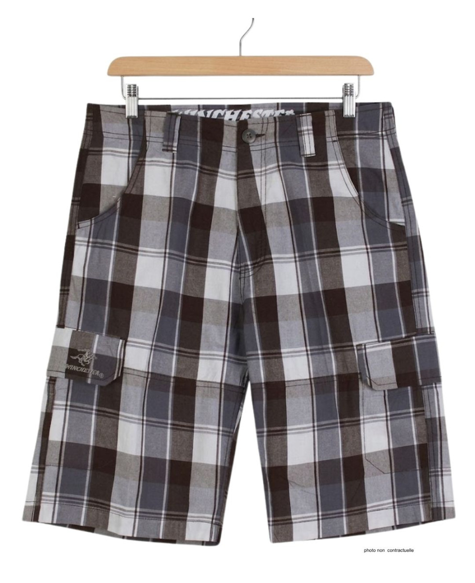 Bermuda Homme WINCHESTER ILLOWA2 Gris Chocolat à Carreaux