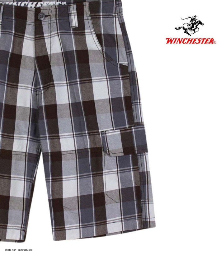 Bermuda Homme WINCHESTER ILLOWA2 Gris Chocolat à Carreaux
