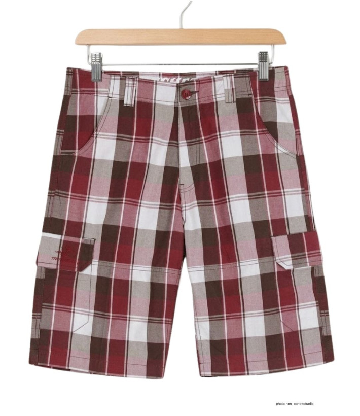 Bermuda Homme WINCHESTER ILLOWA3 Chocolat Bordeaux à Carreaux