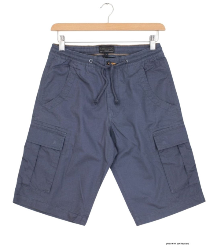 Bermuda Homme CHALLENGER ILOT1 Gris Cargo Taille Élastique