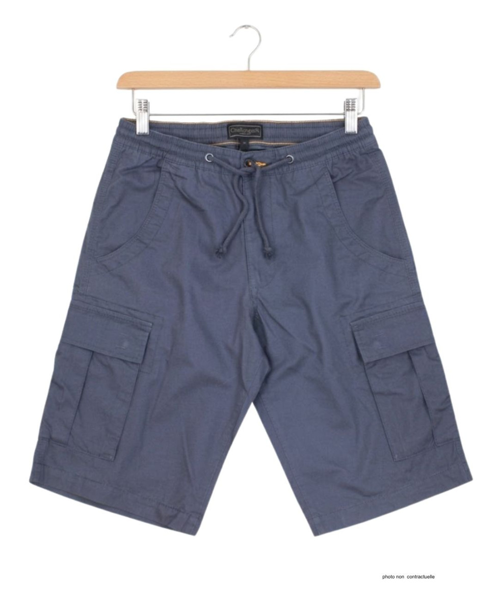 Bermuda Homme CHALLENGER ILOT1 Gris Cargo Taille Élastique
