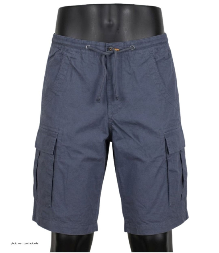 Bermuda Homme CHALLENGER ILOT1 Gris Cargo Taille Élastique