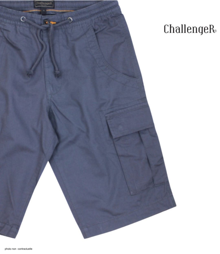 Bermuda Homme CHALLENGER ILOT1 Gris Cargo Taille Élastique