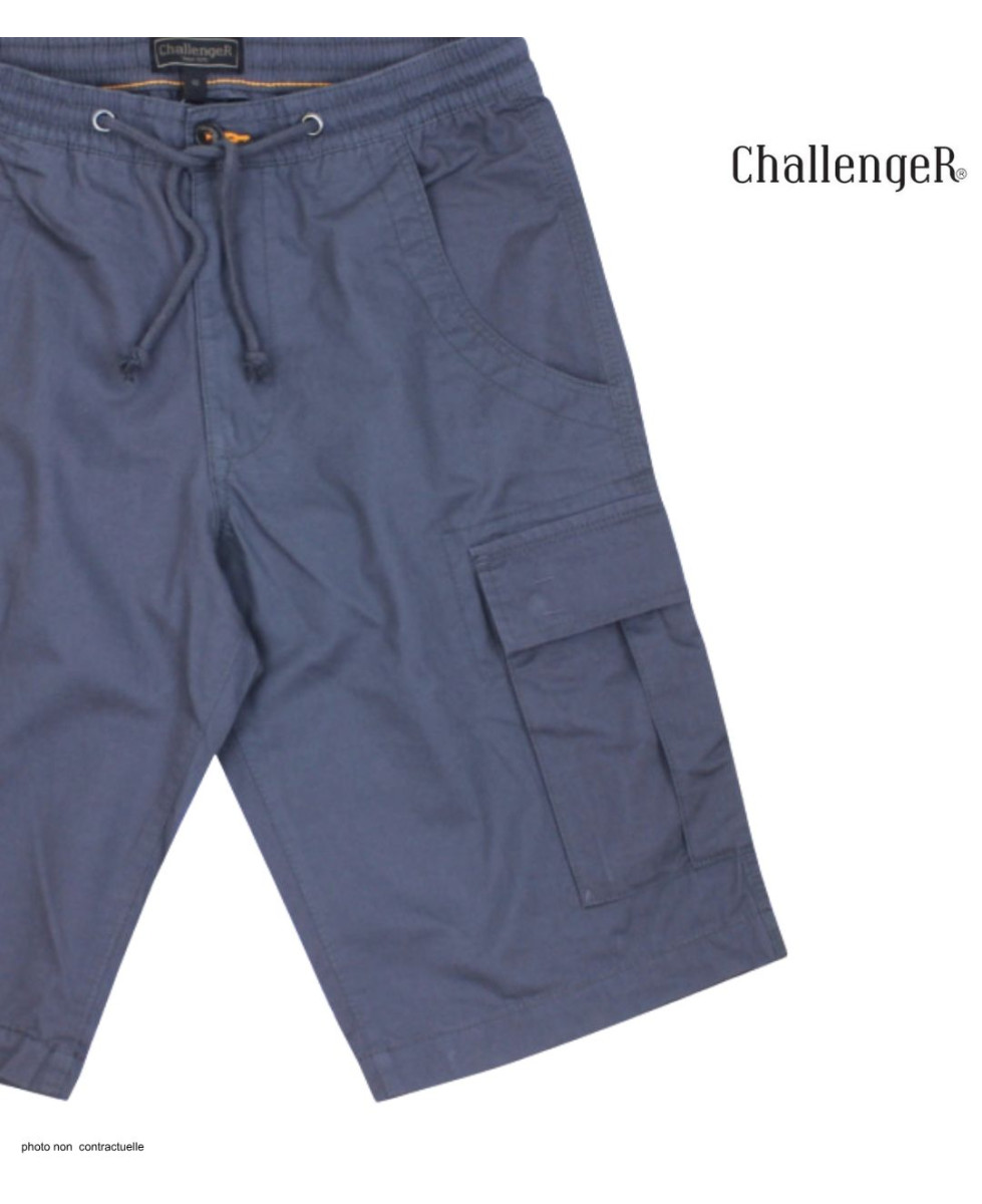 Bermuda Homme CHALLENGER ILOT1 Gris Cargo Taille Élastique