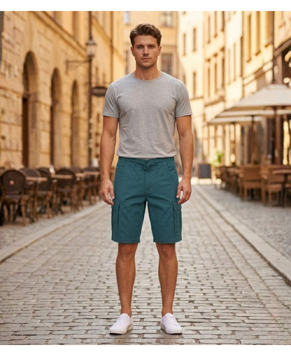 Bermuda Homme CHALLENGER ILOT2 Cargo Taille Élastique Coton