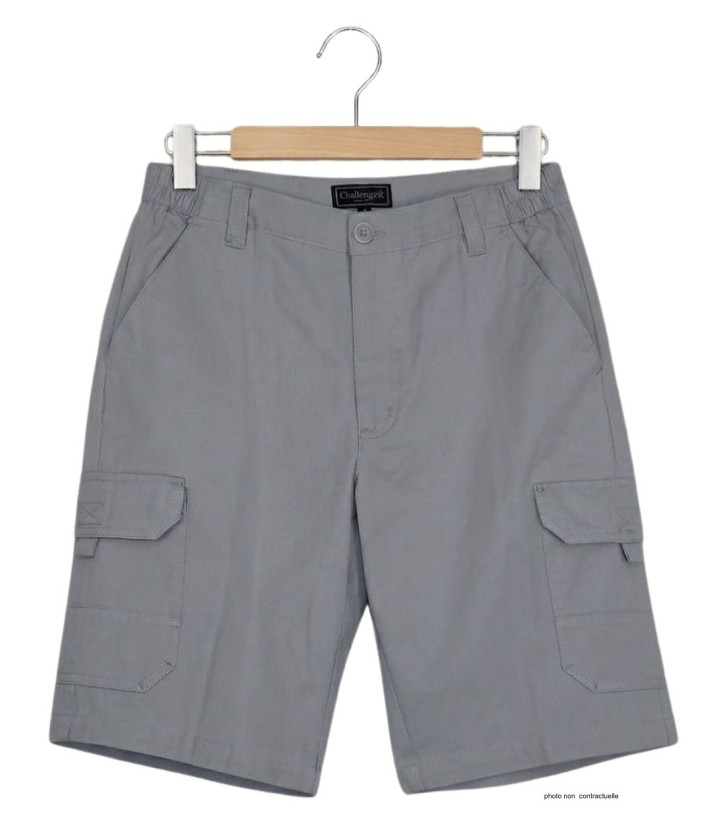 Bermuda Homme CHALLENGER INCA2 Gris Cargo Taille Élastique