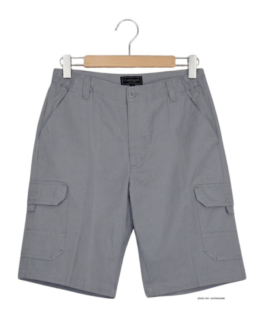 Bermuda Homme CHALLENGER INCA2 Gris Cargo Taille Élastique