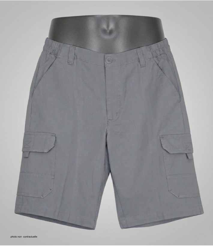 Bermuda Homme CHALLENGER INCA2 Gris Cargo Taille Élastique