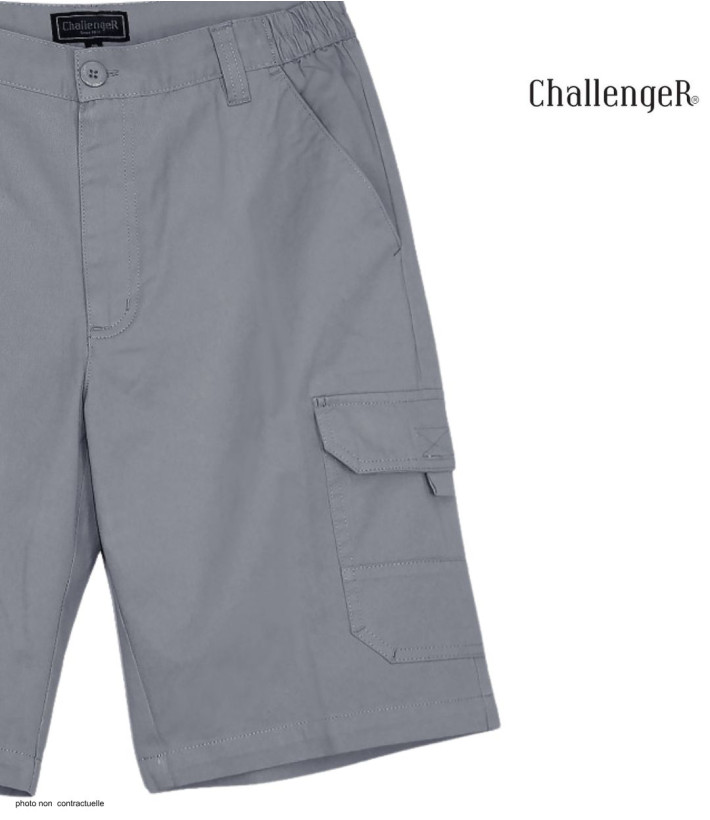 Bermuda Homme CHALLENGER INCA2 Gris Cargo Taille Élastique