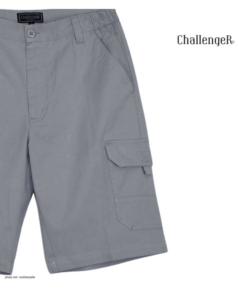 Bermuda Homme CHALLENGER INCA2 Gris Cargo Taille Élastique