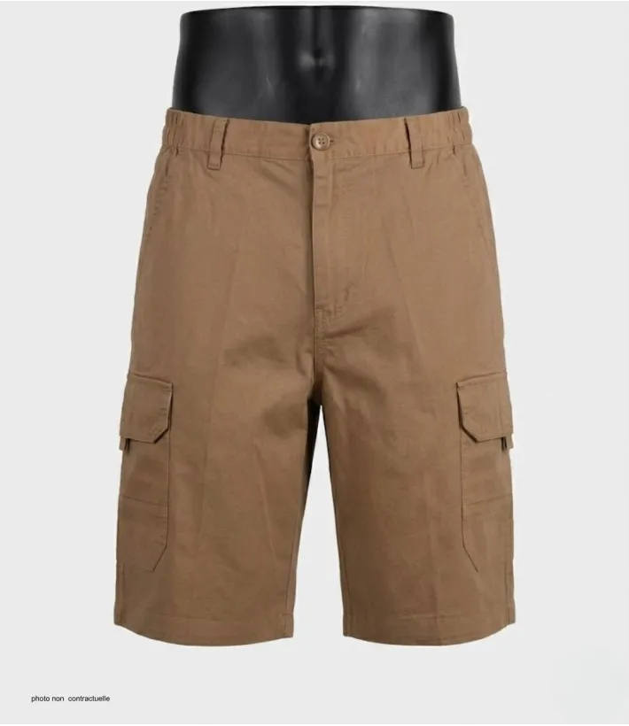 CHALLENGER INCA3 : Bermuda homme camel à taille élastique confort