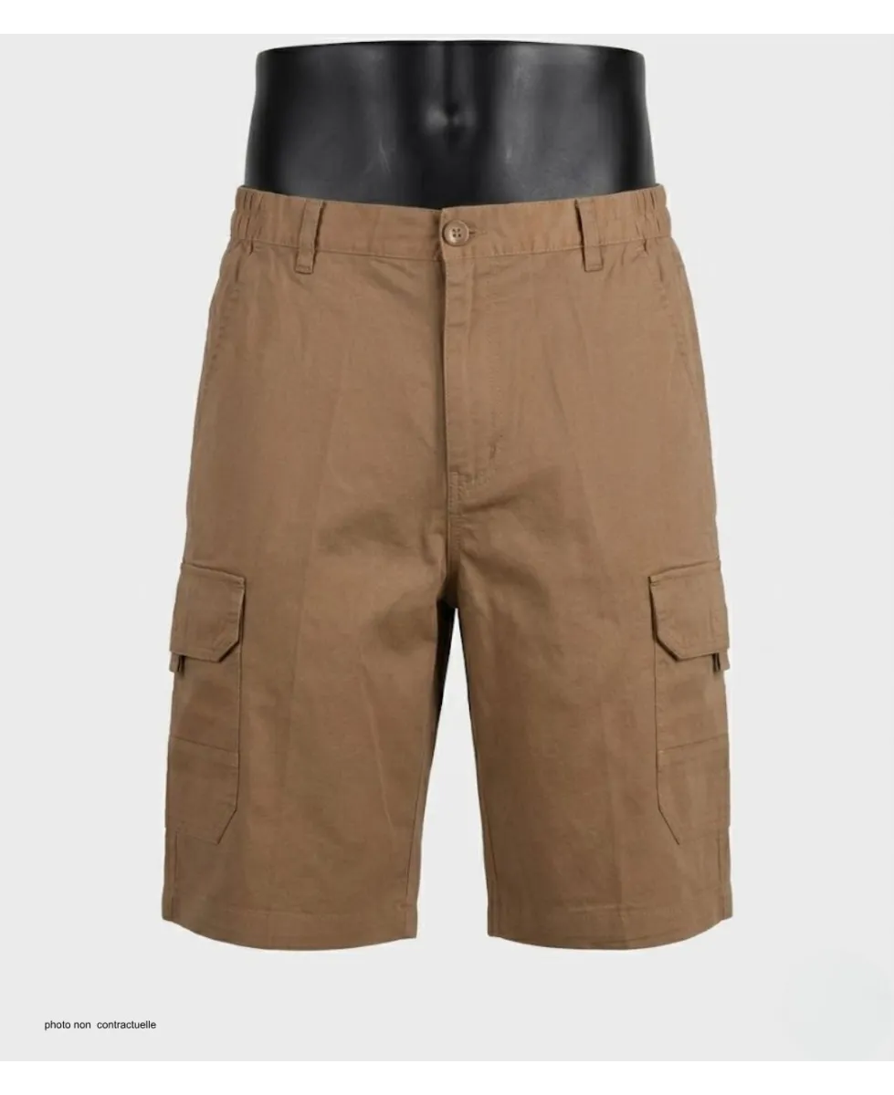 CHALLENGER INCA3 : Bermuda homme camel à taille élastique confort