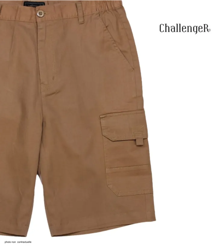 CHALLENGER INCA3 : Bermuda homme camel à taille élastique confort