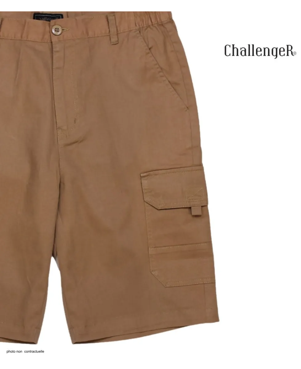 CHALLENGER INCA3 : Bermuda homme camel à taille élastique confort