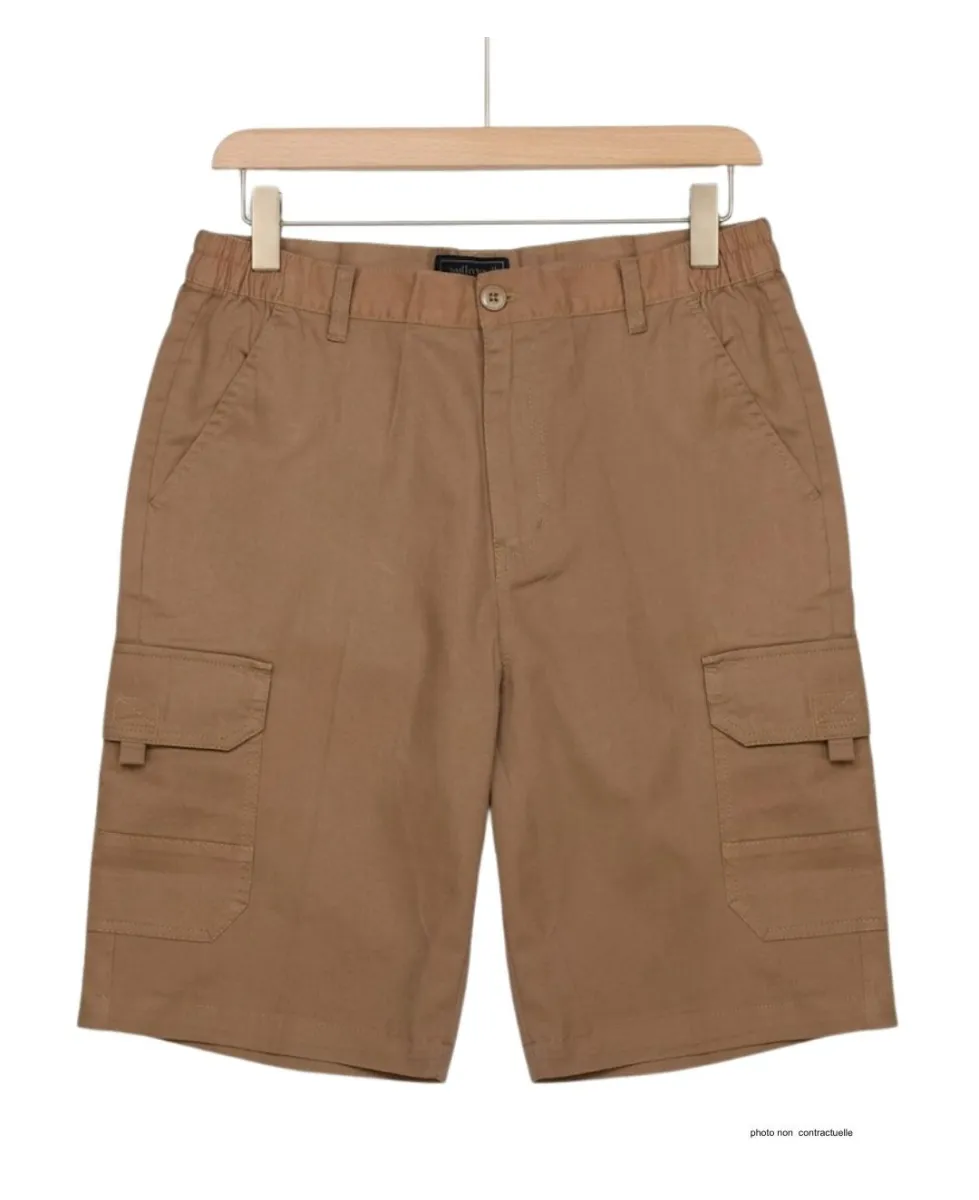 CHALLENGER INCA3 : Bermuda homme camel à taille élastique confort