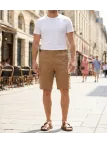 CHALLENGER INCA3 : Bermuda homme camel à taille élastique confort