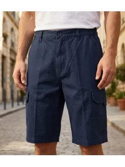 CHALLENGER INCA5 : Bermuda homme marine à taille élastiquée