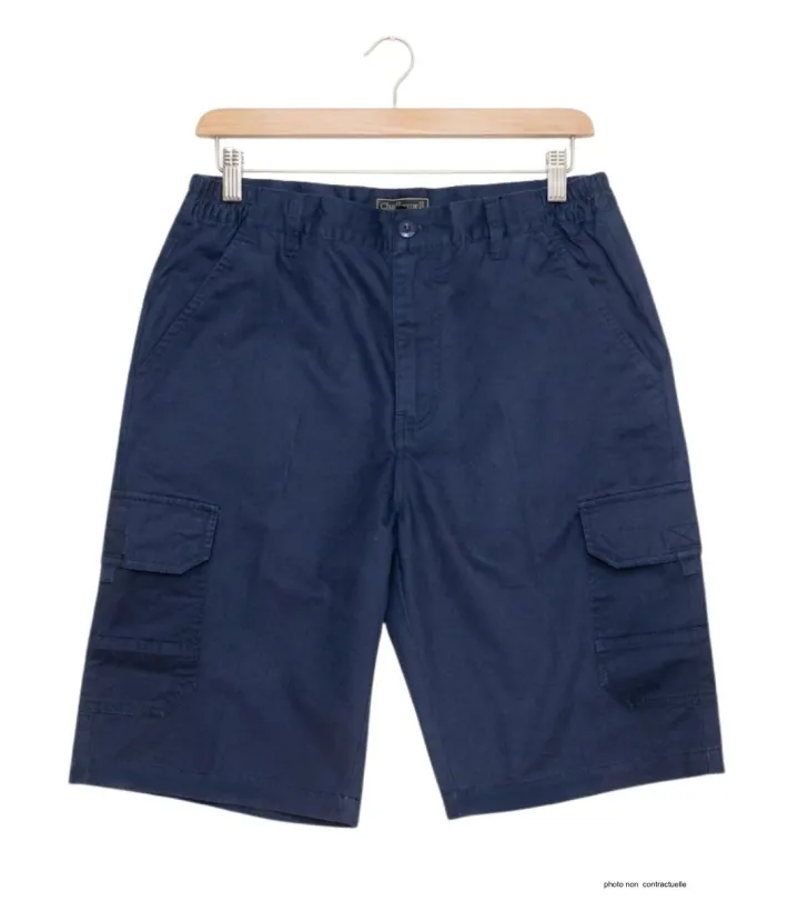 CHALLENGER INCA5 : Bermuda homme marine à taille élastiquée