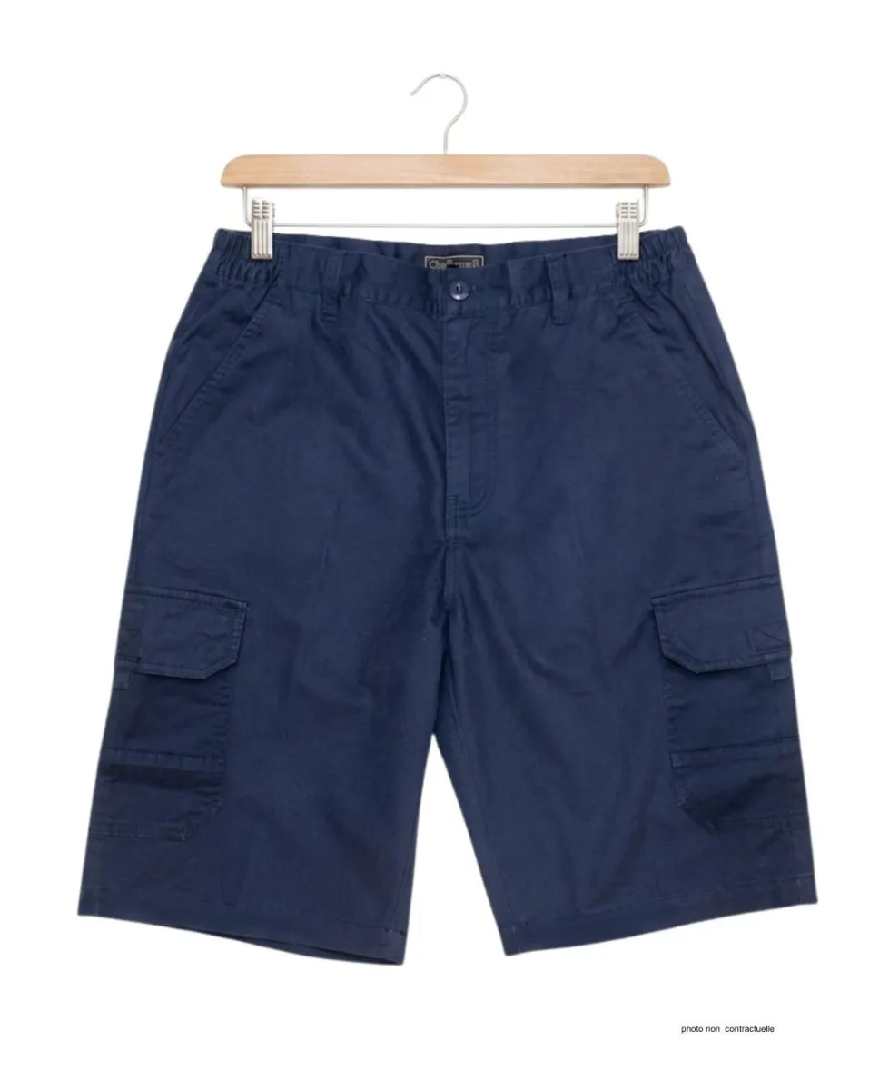 CHALLENGER INCA5 : Bermuda homme marine à taille élastiquée