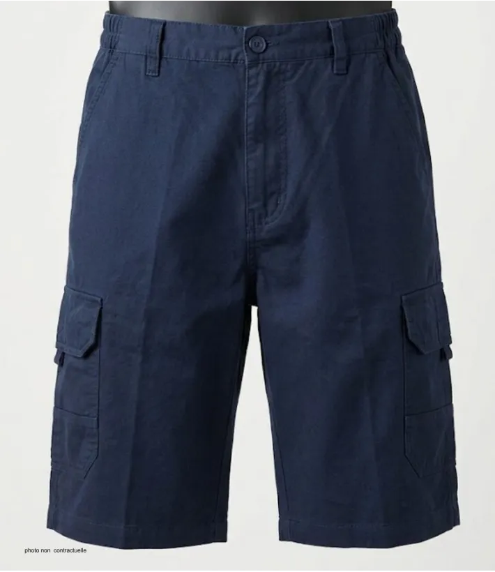 CHALLENGER INCA5 : Bermuda homme marine à taille élastiquée