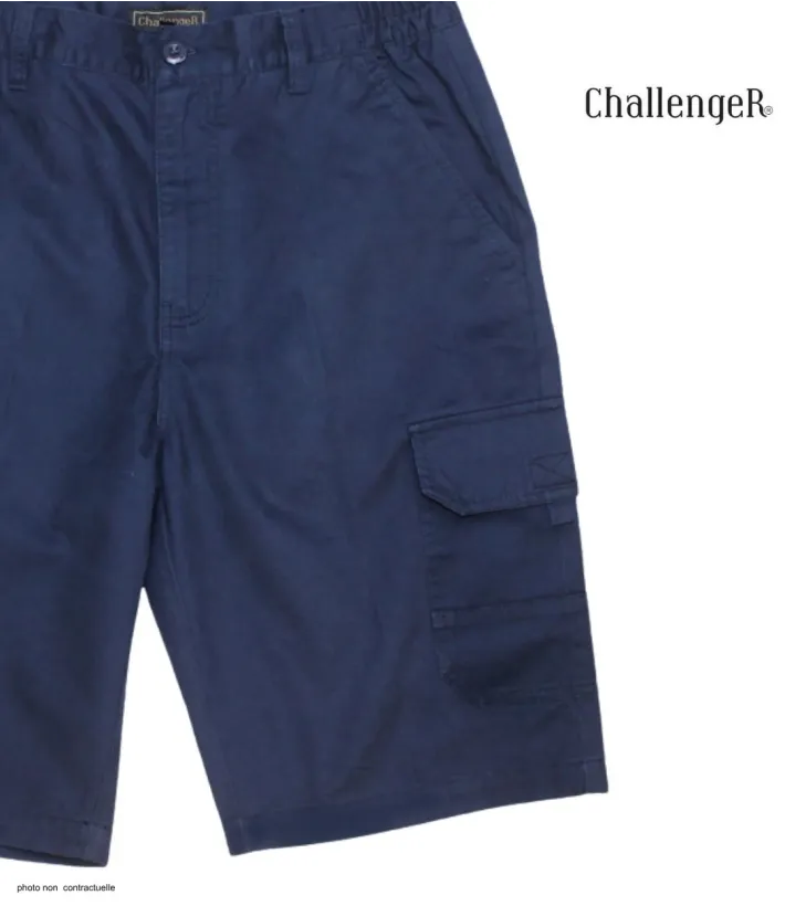 CHALLENGER INCA5 : Bermuda homme marine à taille élastiquée