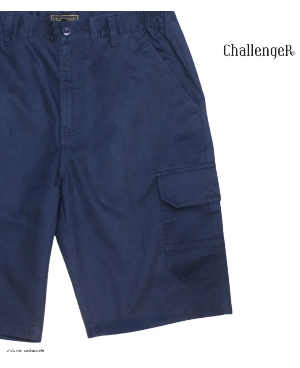 CHALLENGER INCA5 : Bermuda homme marine à taille élastiquée