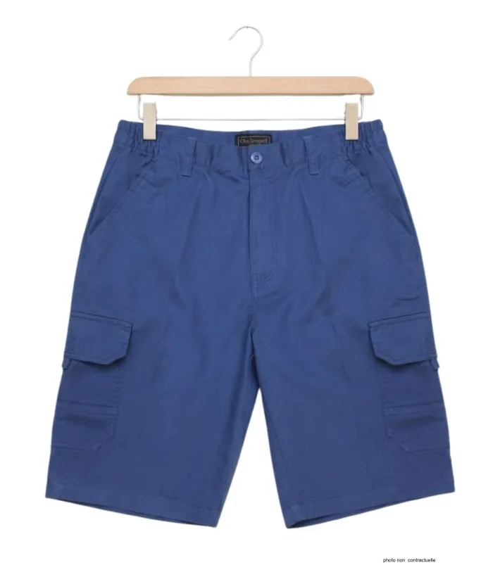 CHALLENGER INCA : Bermuda homme bleu indigo à taille élastiquée
