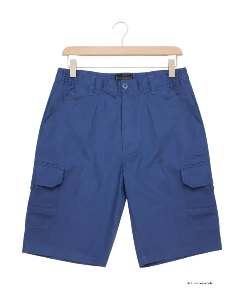CHALLENGER INCA : Bermuda homme bleu indigo à taille élastiquée