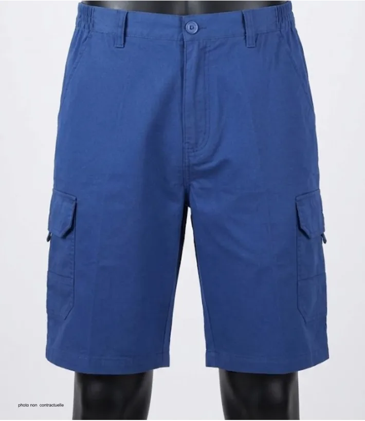 CHALLENGER INCA : Bermuda homme bleu indigo à taille élastiquée