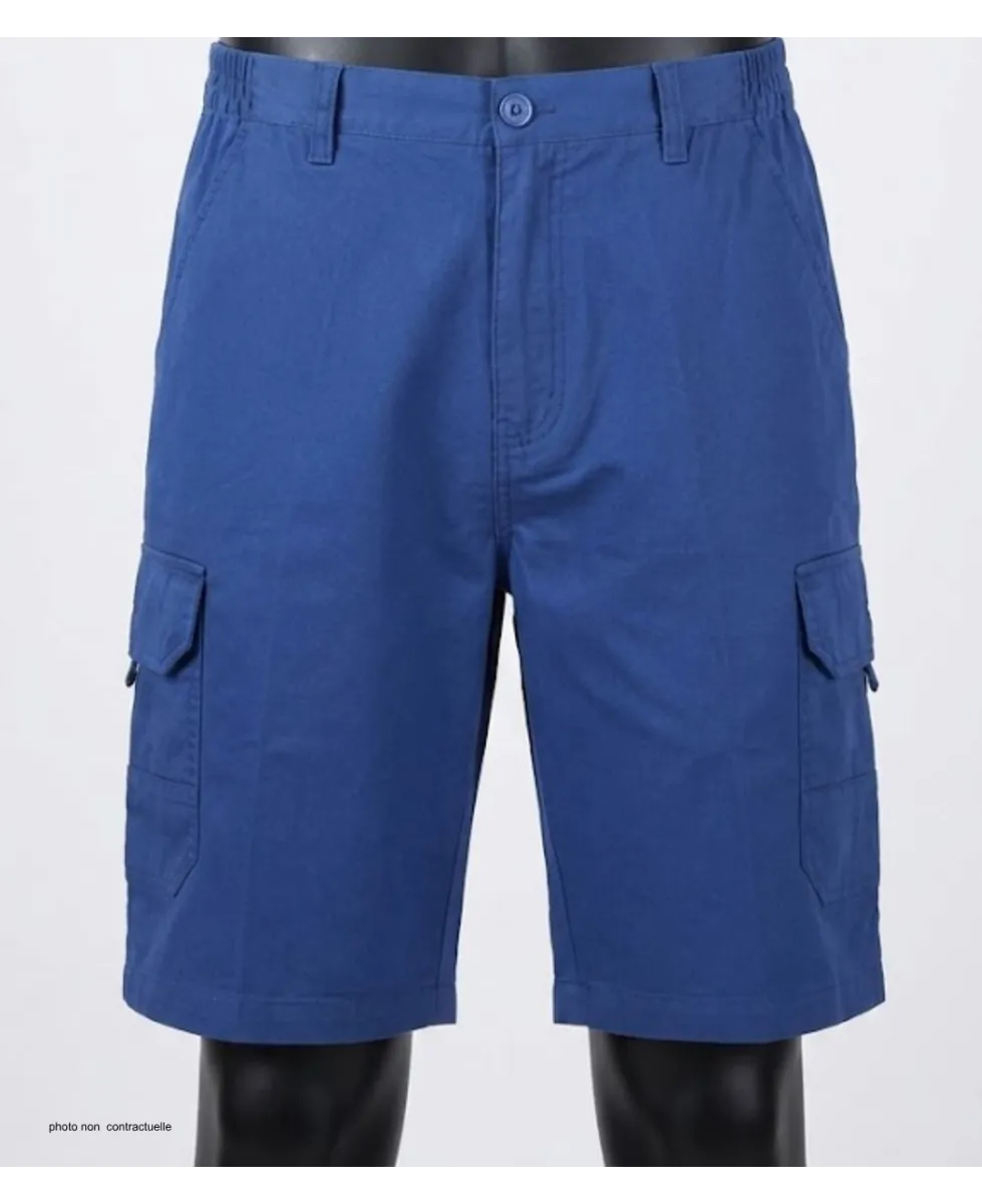 CHALLENGER INCA : Bermuda homme bleu indigo à taille élastiquée