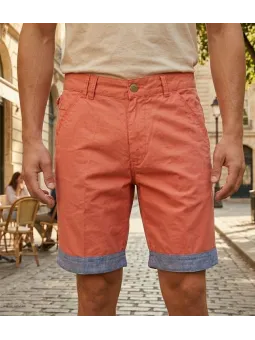 Bermuda uni pour homme de la marque WINCHESTER modèle INDUS2 de coloris orange avec poches fonctionnelles et revers modulables.