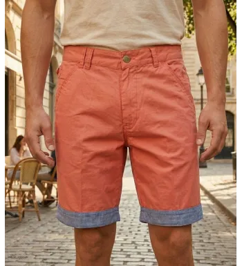 Bermuda uni pour homme de la marque WINCHESTER modèle INDUS2 de coloris orange avec poches fonctionnelles et revers modulables.