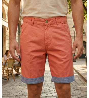 Bermuda uni pour homme de la marque WINCHESTER modèle INDUS2 de coloris orange avec poches fonctionnelles et revers modulables.
