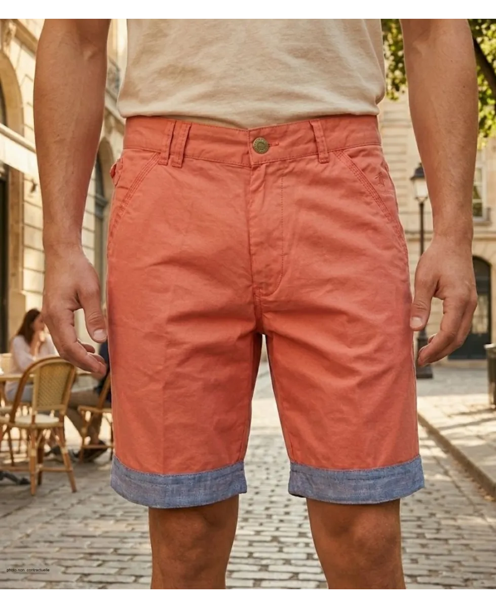 Bermuda uni pour homme de la marque WINCHESTER modèle INDUS2 de coloris orange avec poches fonctionnelles et revers modulables.
