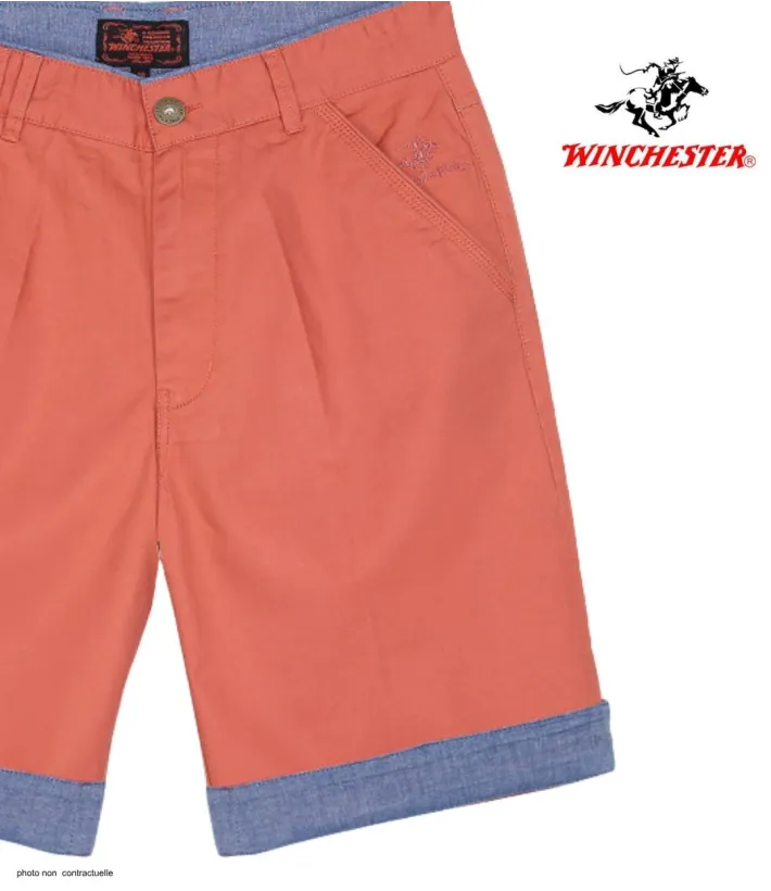 WINCHESTER INDUS2 : Bermuda Orange en Coton Style 2-en-1