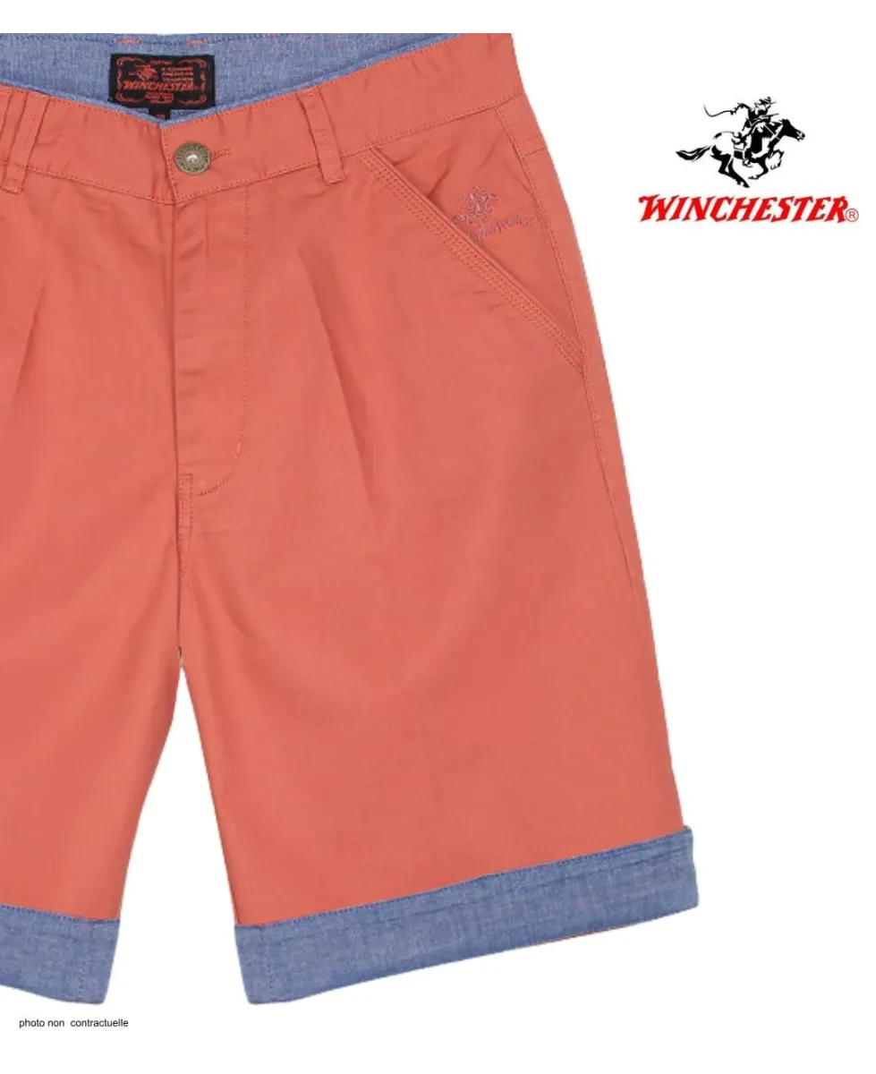 WINCHESTER INDUS2 : Bermuda Orange en Coton Style 2-en-1