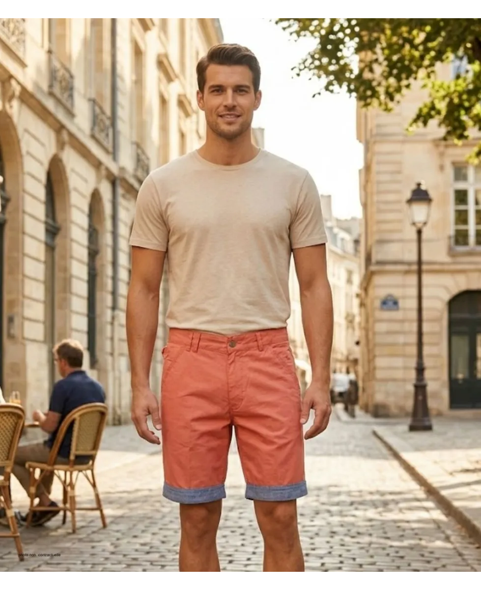 WINCHESTER INDUS2 : Bermuda Orange en Coton Style 2-en-1