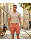 WINCHESTER INDUS2 : Bermuda Orange en Coton Style 2-en-1