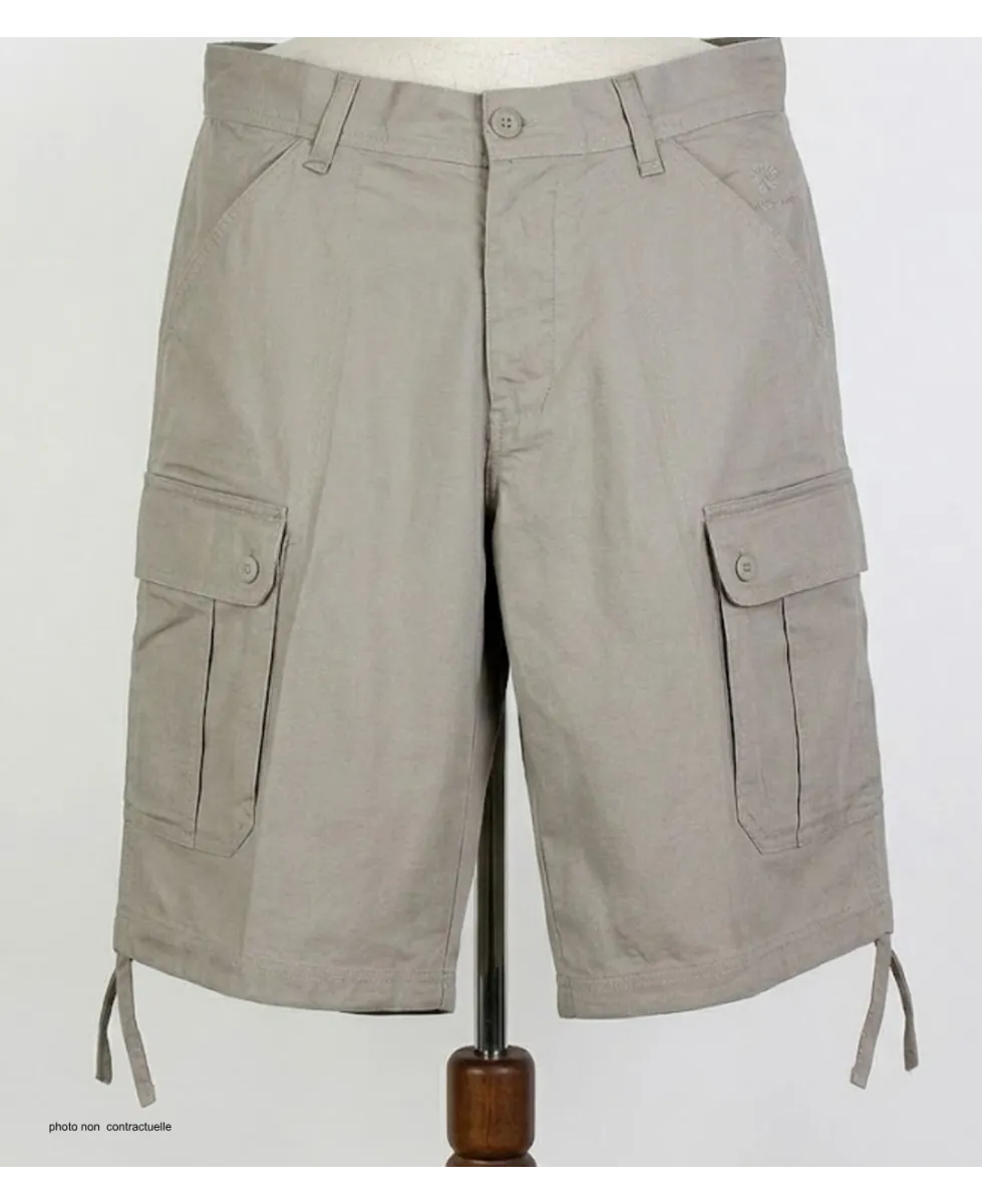 WINCHESTER INVICTUS1 : Bermuda Cargo Homme Coton et Lin Beige