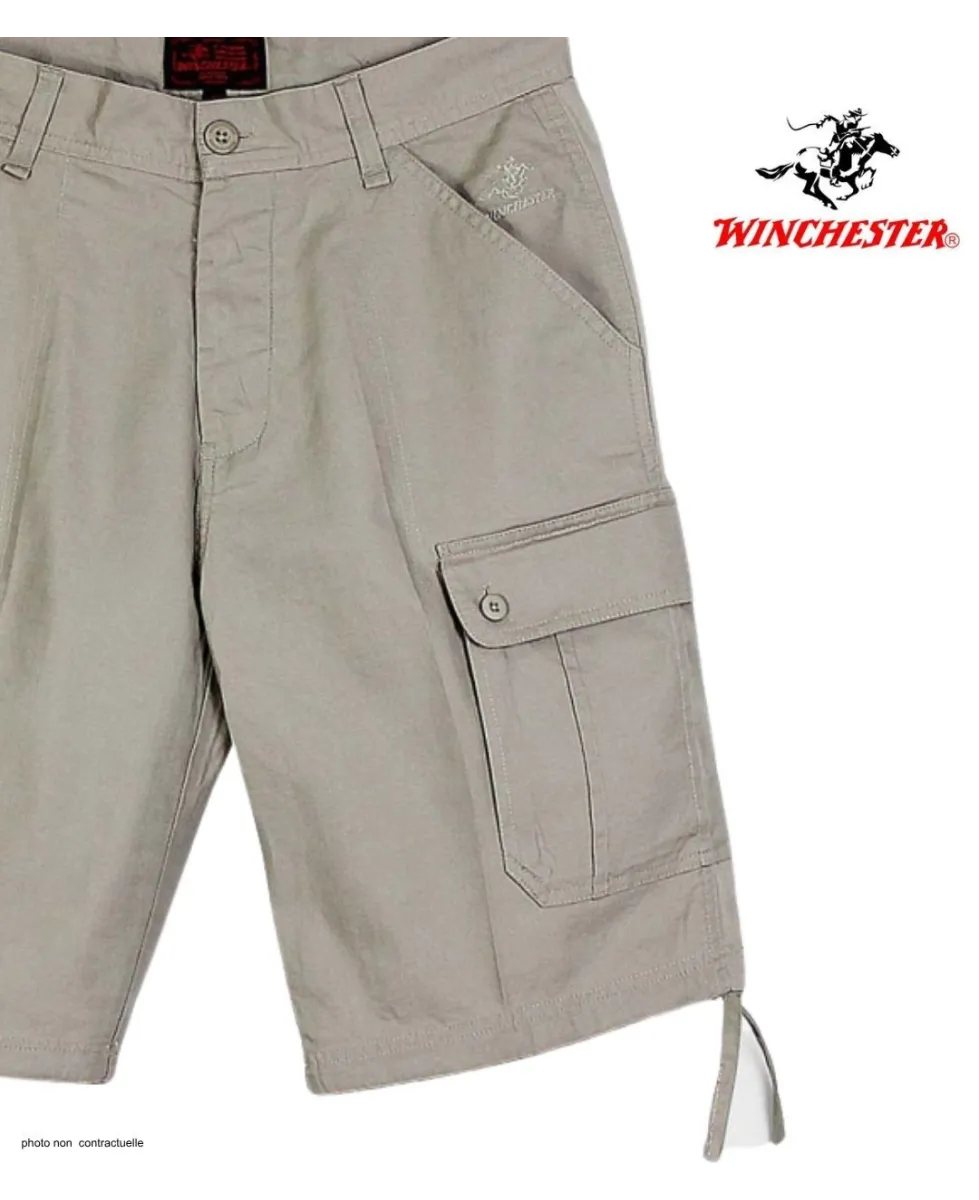 WINCHESTER INVICTUS1 : Bermuda Cargo Homme Coton et Lin Beige