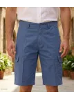Bermuda uni pour homme de couleur bleu en toile de coton légère de la marque WINCHESTER modèle ISLAND2.