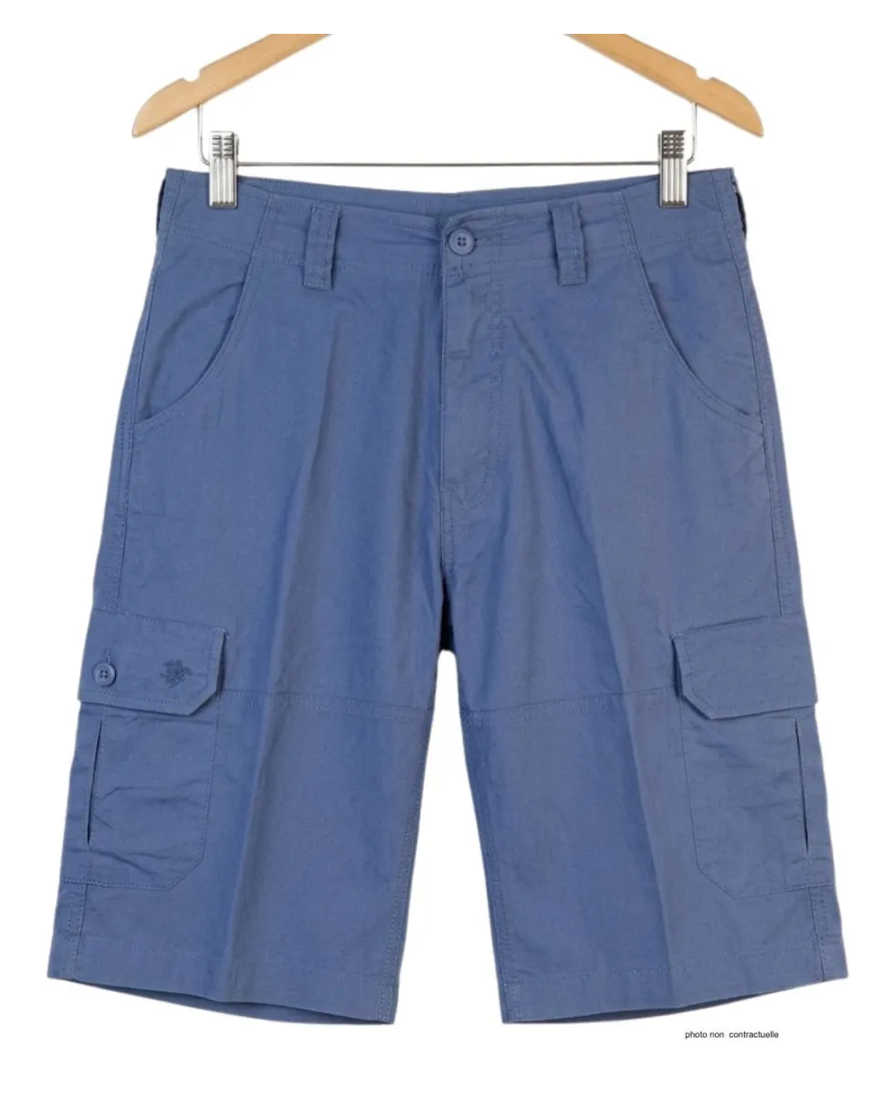 WINCHESTER ISLAND2 : Bermuda Uni en Coton Bleu pour Homme