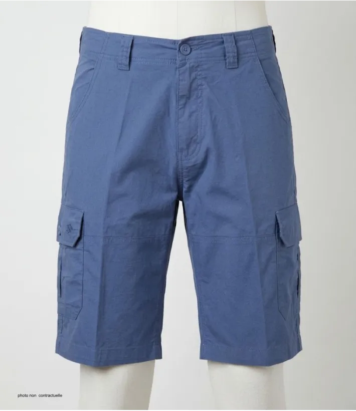 WINCHESTER ISLAND2 : Bermuda Uni en Coton Bleu pour Homme