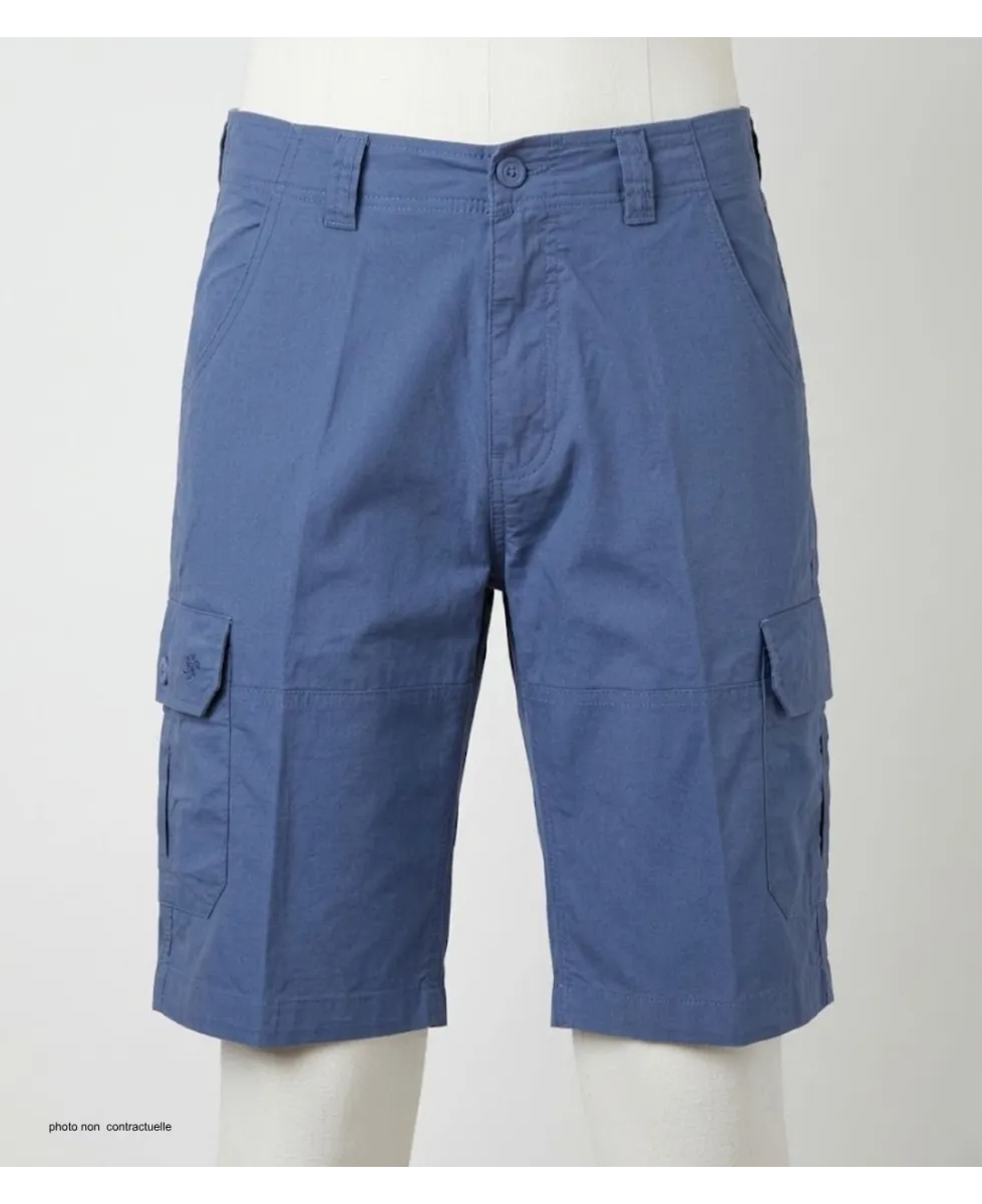 WINCHESTER ISLAND2 : Bermuda Uni en Coton Bleu pour Homme