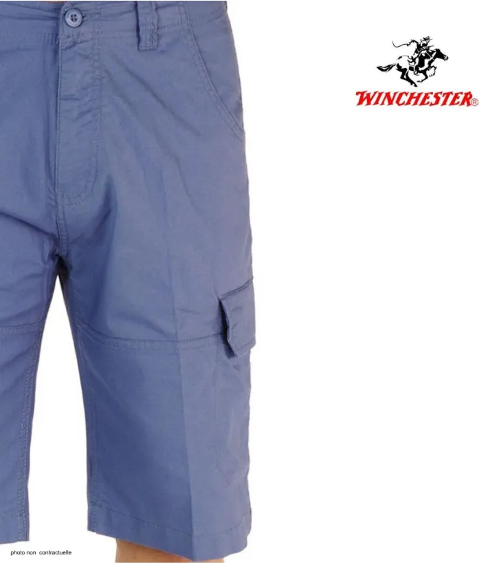 WINCHESTER ISLAND2 : Bermuda Uni en Coton Bleu pour Homme