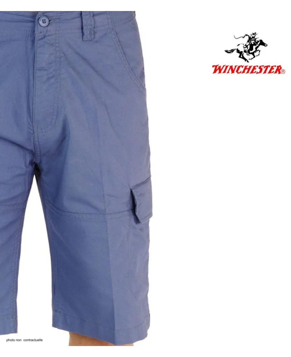 WINCHESTER ISLAND2 : Bermuda Uni en Coton Bleu pour Homme